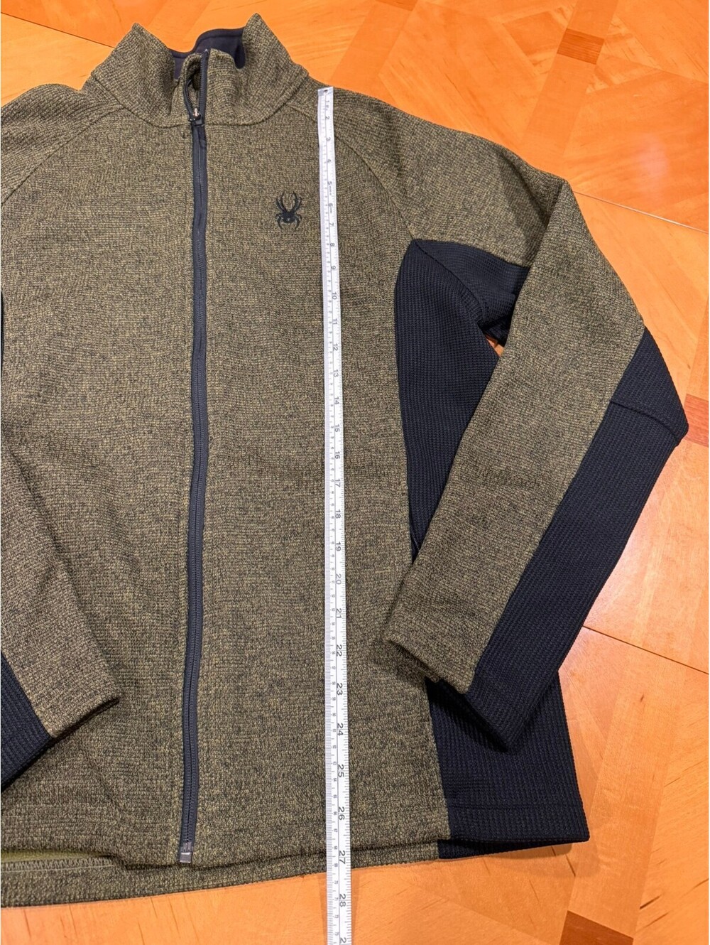 Spyder Core Sweater Jacket Men L Olive Black Full Zip Fleece Ski US Team - Picture 2 of 9